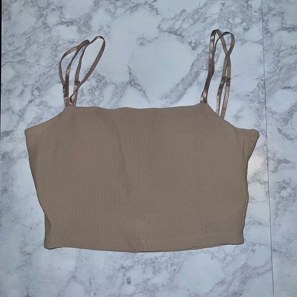 Buffbunny-Material Girl Ribbed Tank - Nude- Medium